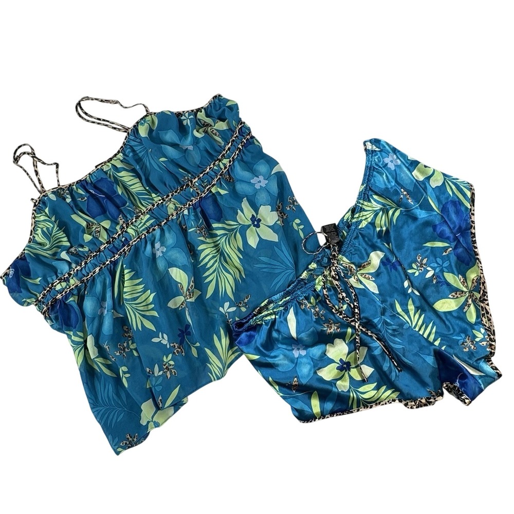 Secret Treasures Pajamas Women Size 2X (18/20) Blue Two Piece Cami Shorts Set